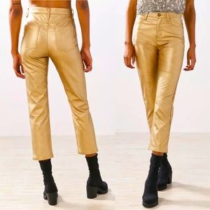 BDG Gold Girlfriend faux leather pants NWOT